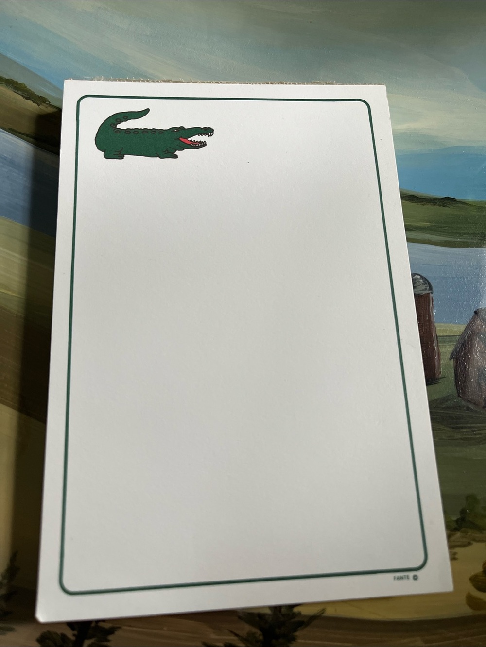 Vintage Lacoste Alligator Paper Note Pad 1980s